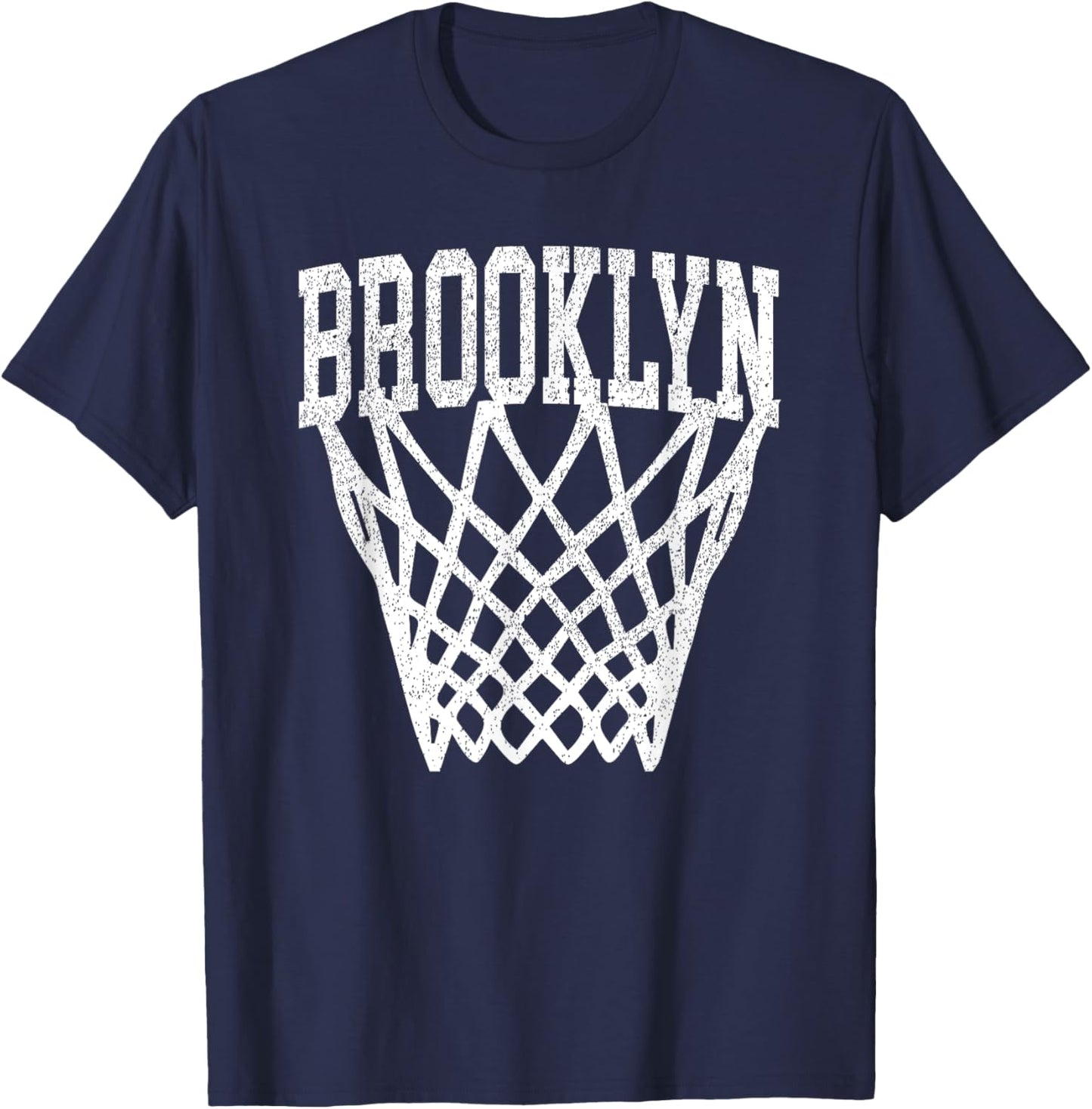 Brooklyn Vintage Basketball Net T-Shirt - T-Shirt | Navy