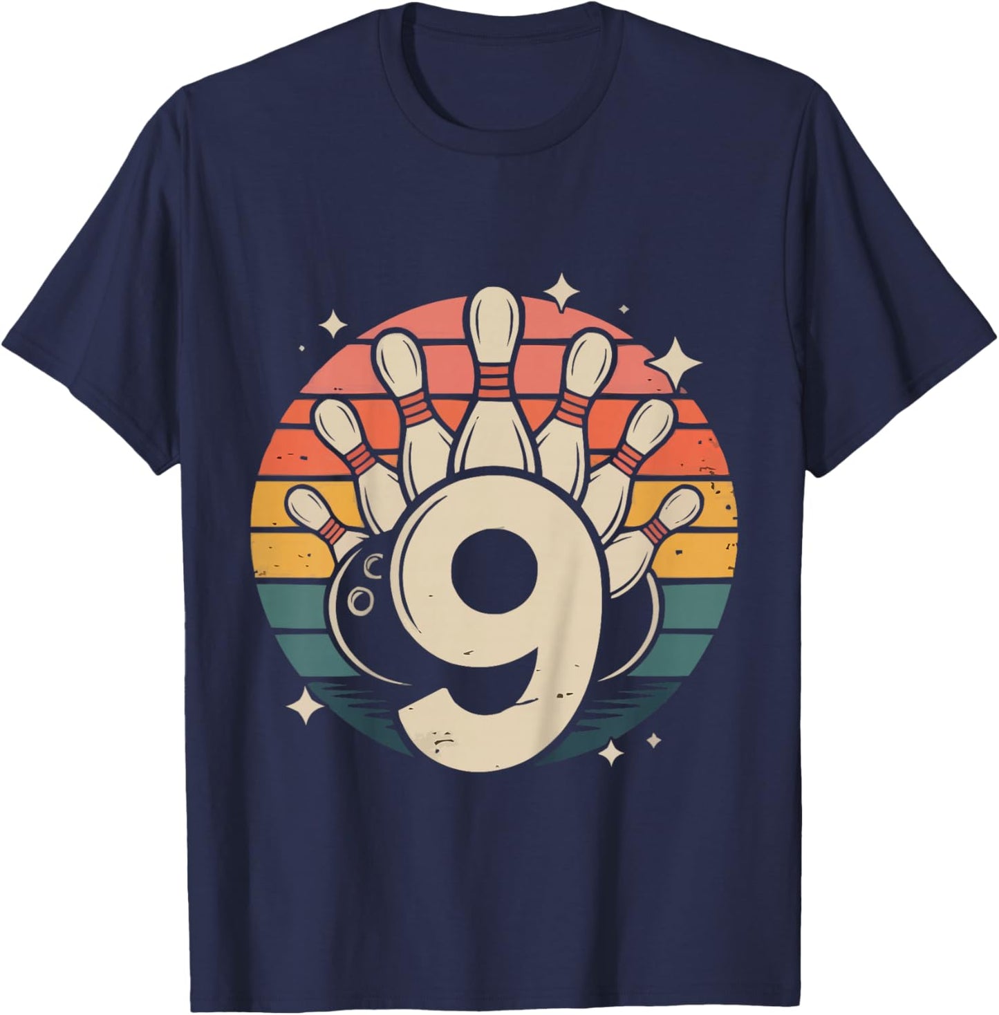Enfant 9e Anniversaire Fille Bowling Party 9 Ans T-Shirt - T-Shirt | Navy