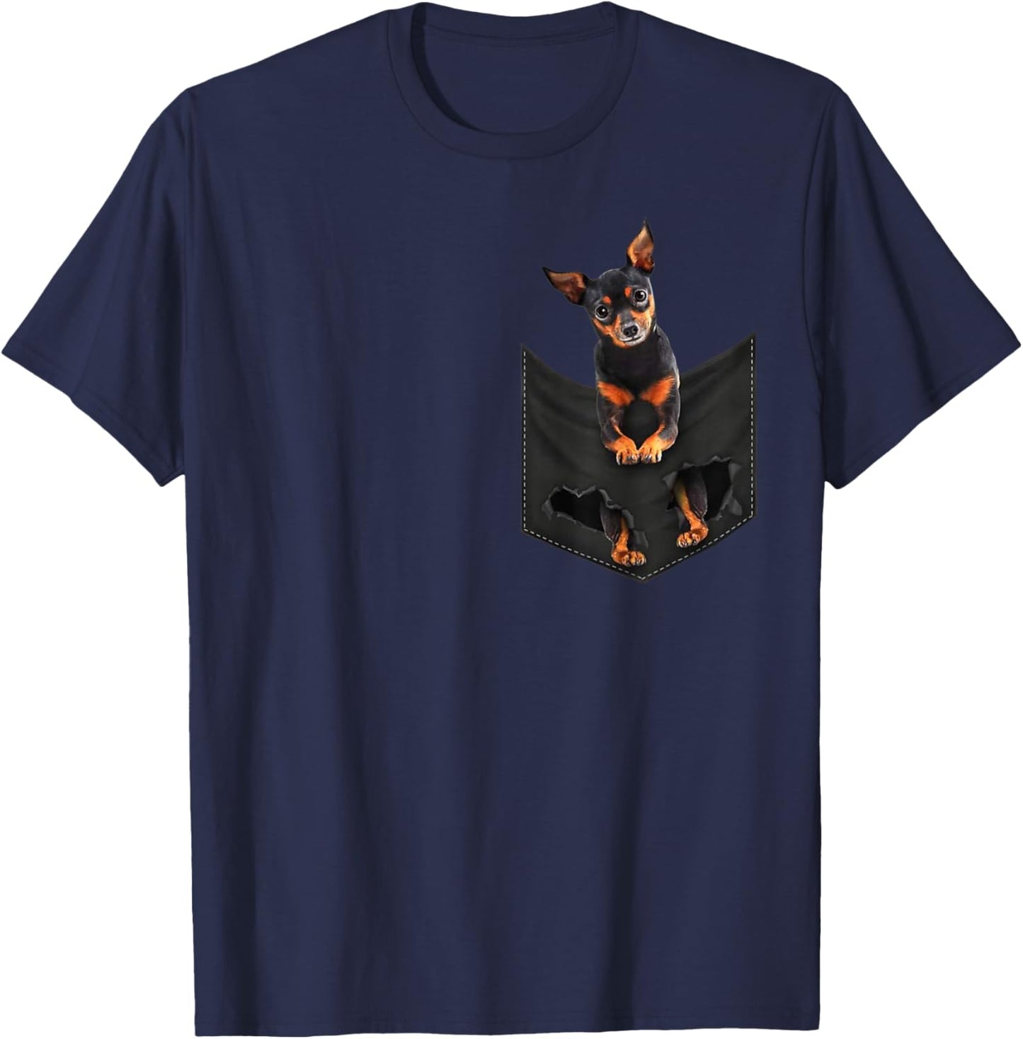 Funny Miniature Pinscher dog in Pocket Mini Pin Lovers T-Shirt - T-Shirt | Navy