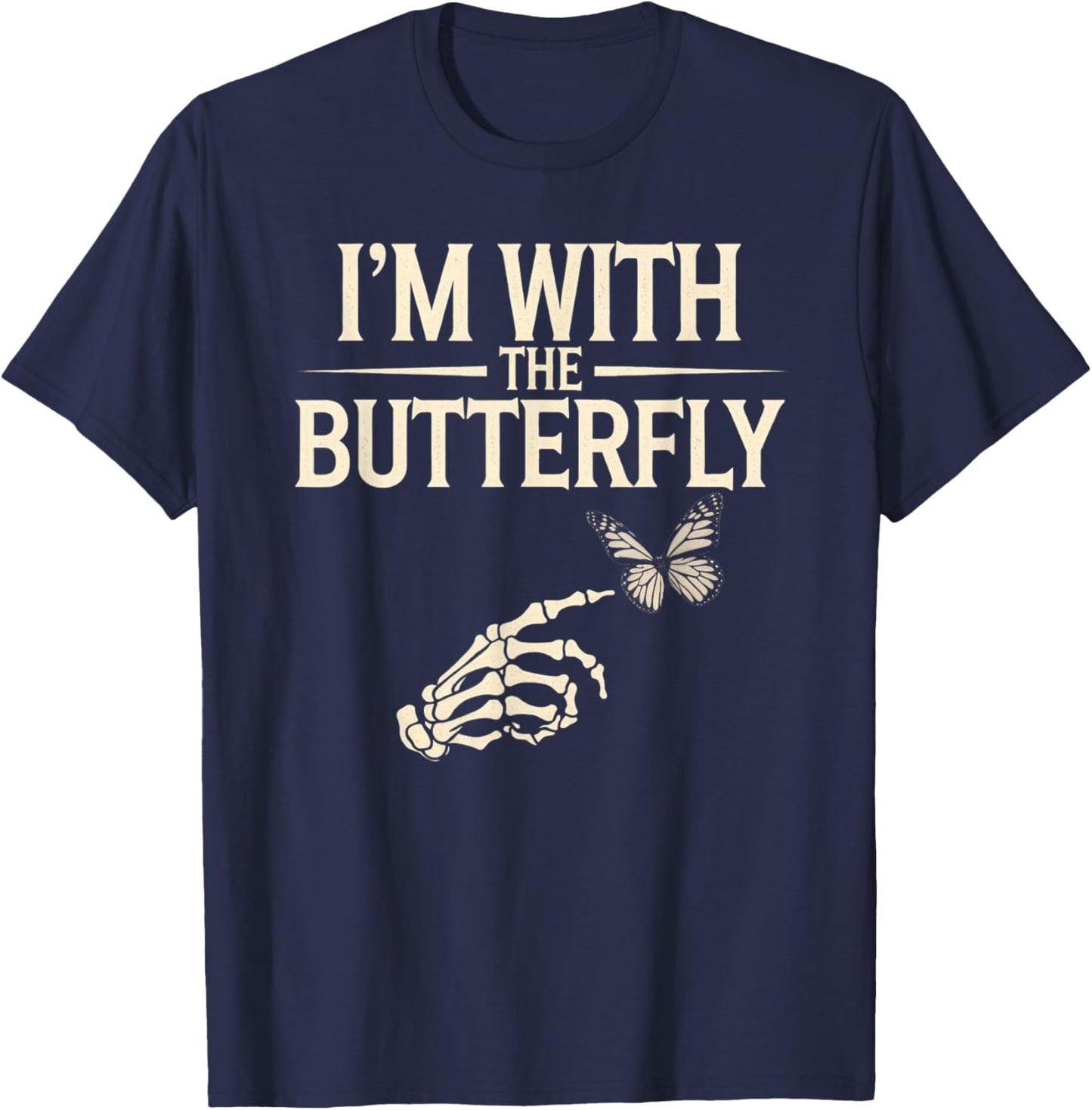 I'm With Butterfly Halloween Costume Couples Matching Gifts T-Shirt - T-Shirt | Navy