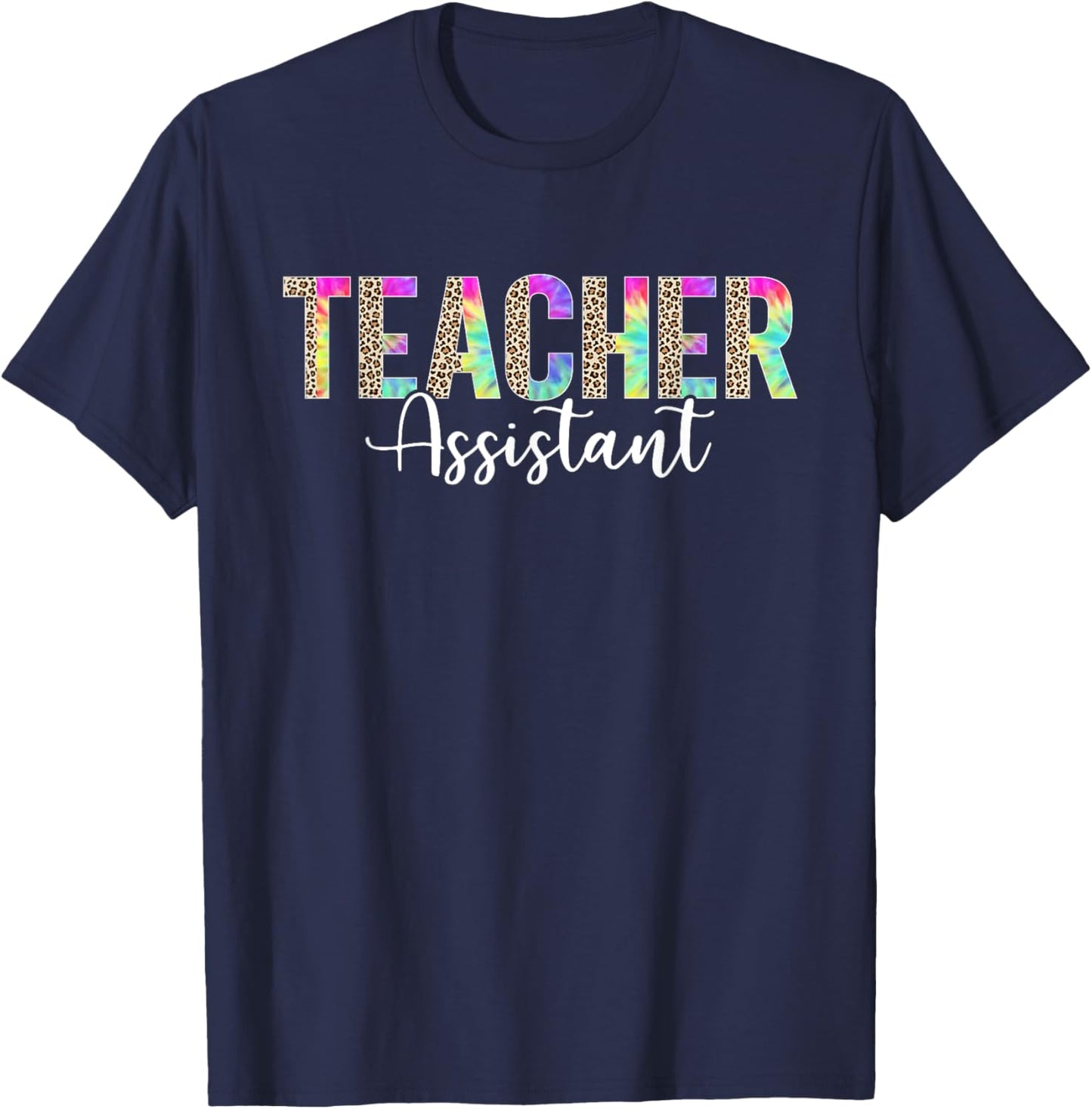 Teacher Assistant Appreciation Back To School Leopard T-Shirt - T-Shirt | Navy