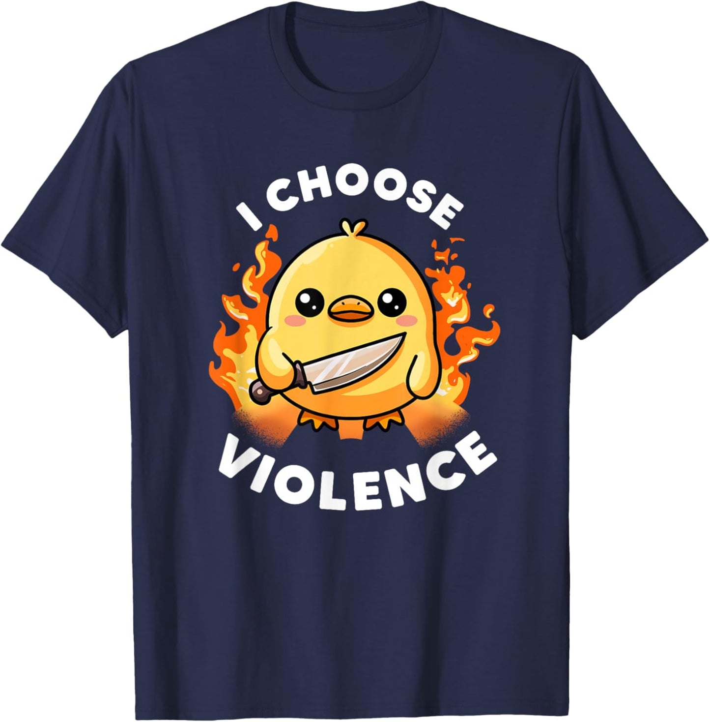 I Choose Violence Today Duck Irony And Sarcasm Funny Duck T-Shirt - T-Shirt | Navy
