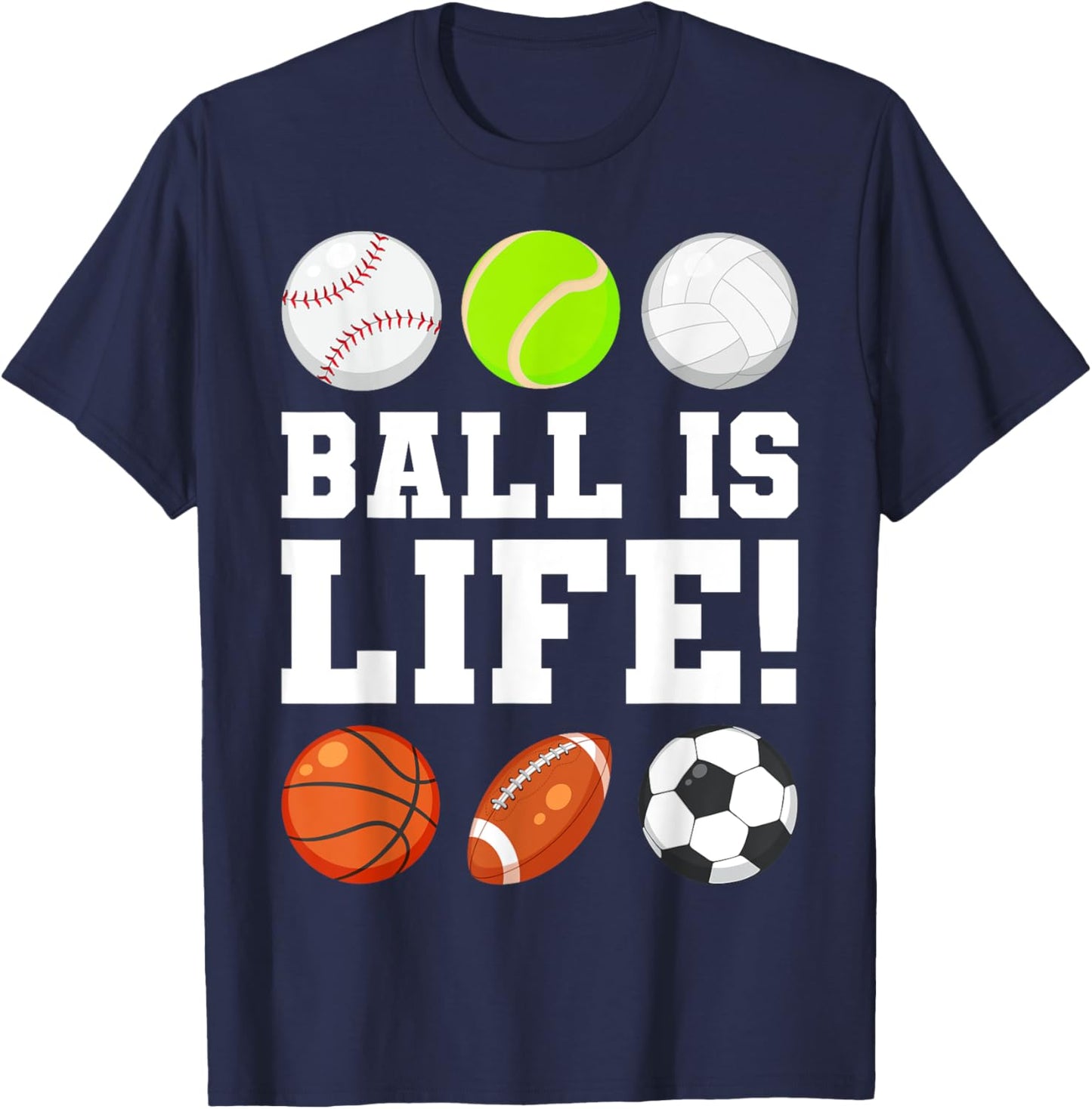 Sports that Include Different Balls T-Shirt - T-Shirt | Navy
