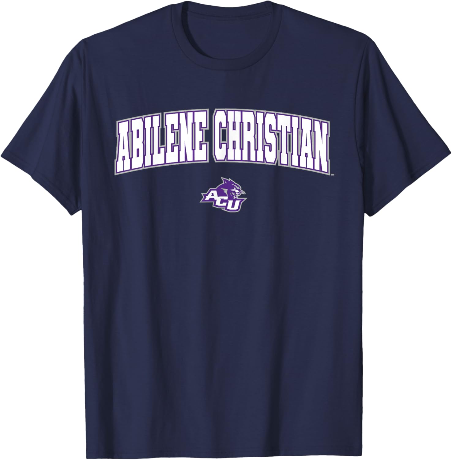 Abilene Christian University Wildcats Arch Logo T-Shirt - T-Shirt | Navy