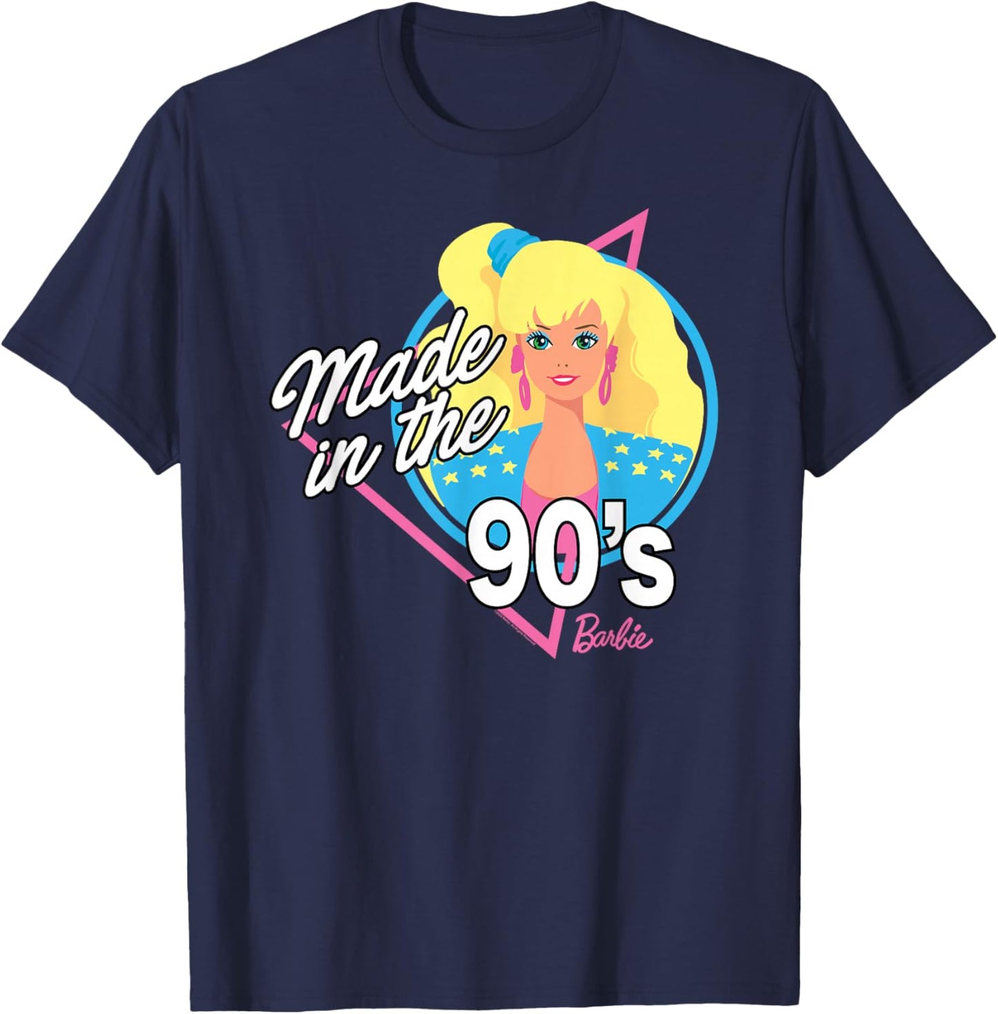 Barbie Damen und Kinder Schwarz Cartoon S Klein EU Crew-Ausschnitt Abgerundete Manschette T-Shirt - T-Shirt | Navy