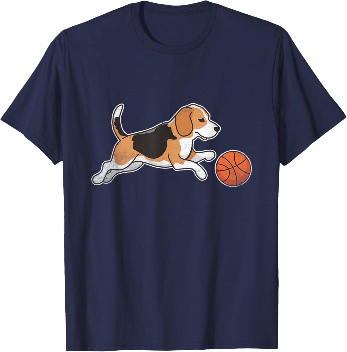 Beagle Playing Basketball Beagles Dog T-Shirt - T-Shirt | Navy