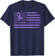 Alzheimer's Awareness Purple Ribbon American Flag Dementia T-Shirt - T-Shirt | Navy