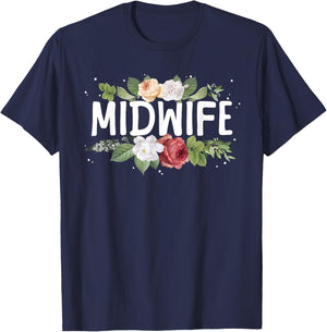 Midwife Art Midwifery Labor And Delivery Midwife T-Shirt - T-Shirt | Navy