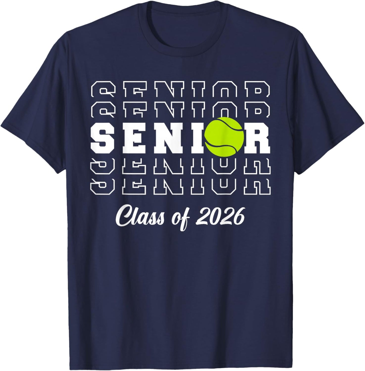 Class of 2026 Tennis Senior Athlete T-Shirt - T-Shirt | Navy