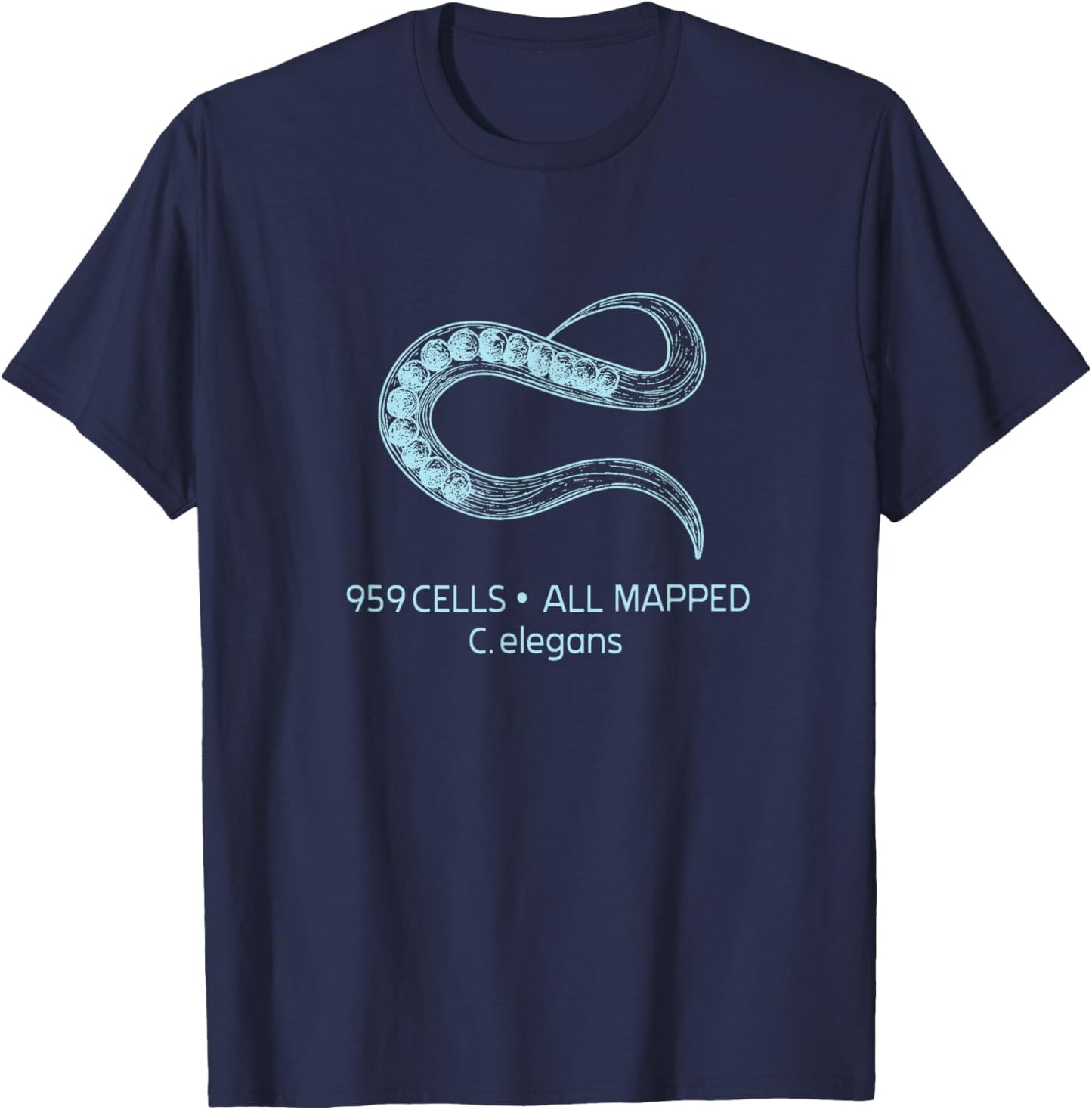 959 Cell All Mapped Biology Funny C Elegans T-Shirt - T-Shirt | Navy