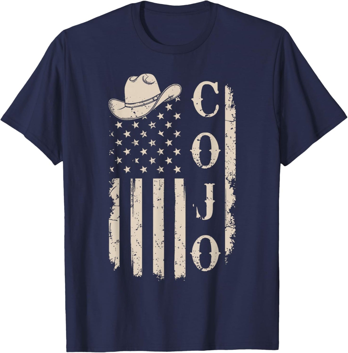Distressed Cojo Name Personalized T-Shirt - T-Shirt | Navy