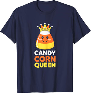 Candy Corn Queen Shirt Adult Women Girl Halloween Costume T-Shirt - T-Shirt | Navy