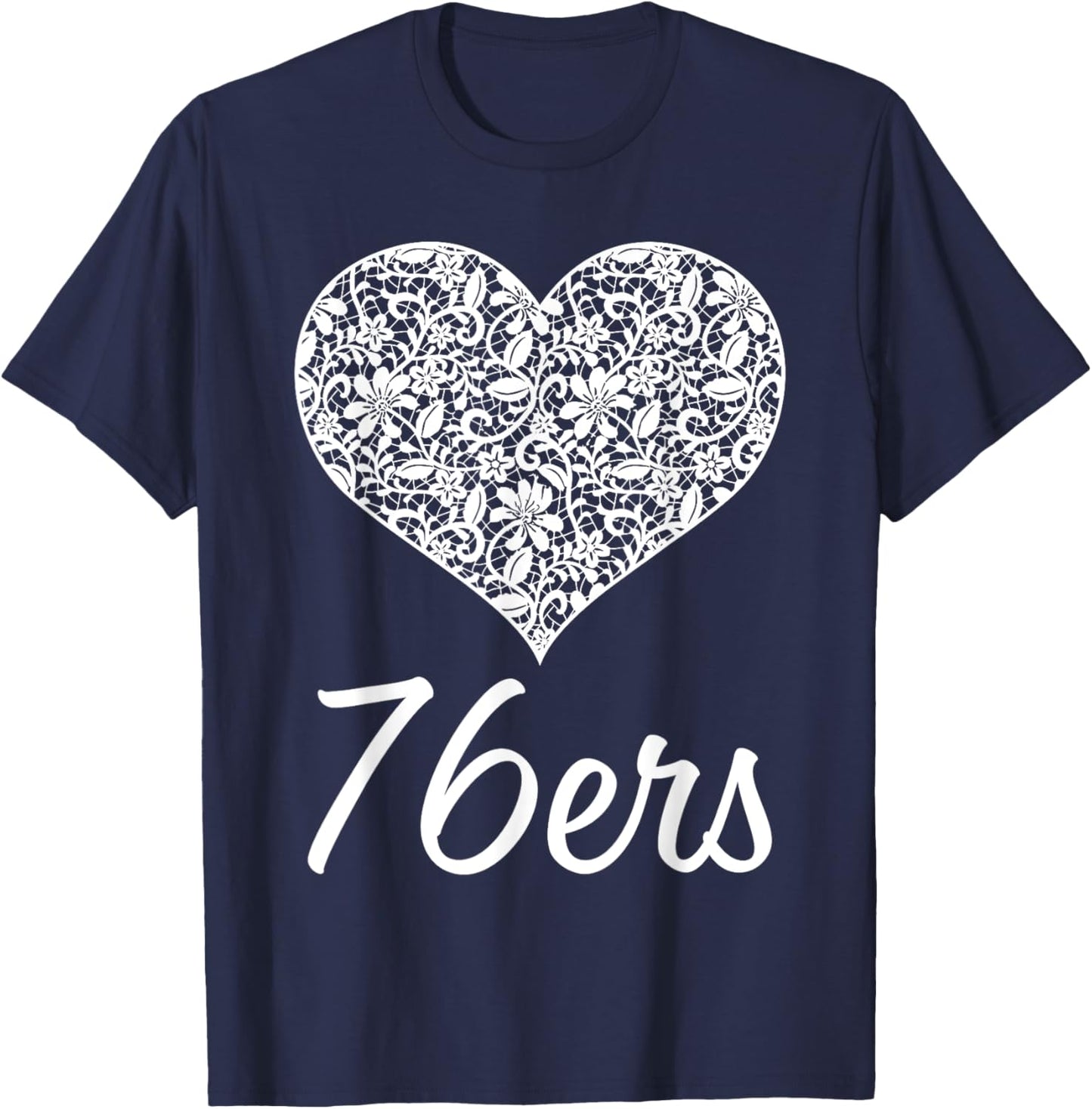 76Ers Independence Lace Heart HS T-Shirt - T-Shirt | Navy