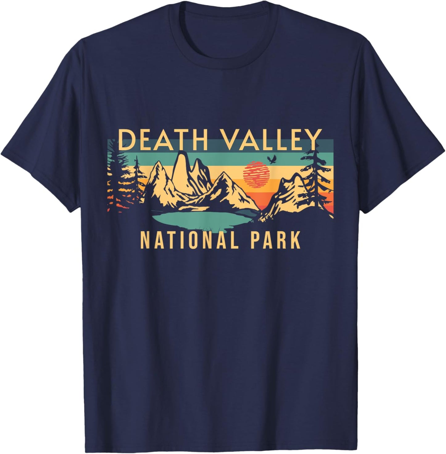 Death Valley National Park California USA Outdoor - -Adults/Kids - Black - Short Sleeve - Cotton - - Medium - Small T-Shirt - T-Shirt | Navy