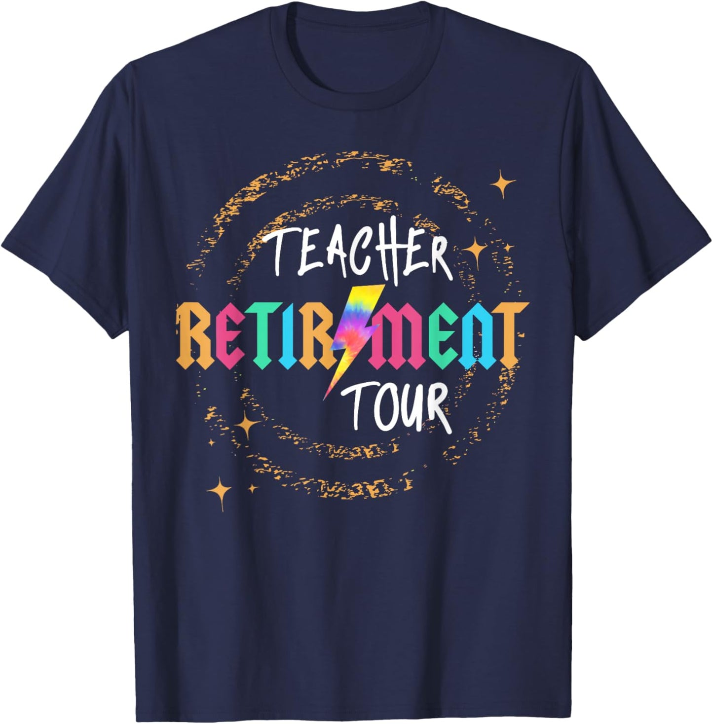 Groovy Teacher Retirement Retired 2026 Women Men 2 Sided T-Shirt - T-Shirt | Navy
