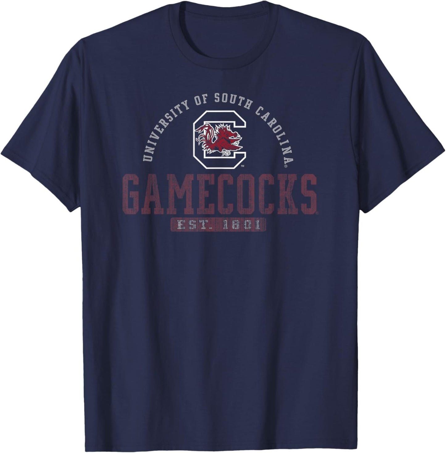 South Carolina Gamecocks Vintage 1801 Black Licensed T-Shirt - T-Shirt | Navy