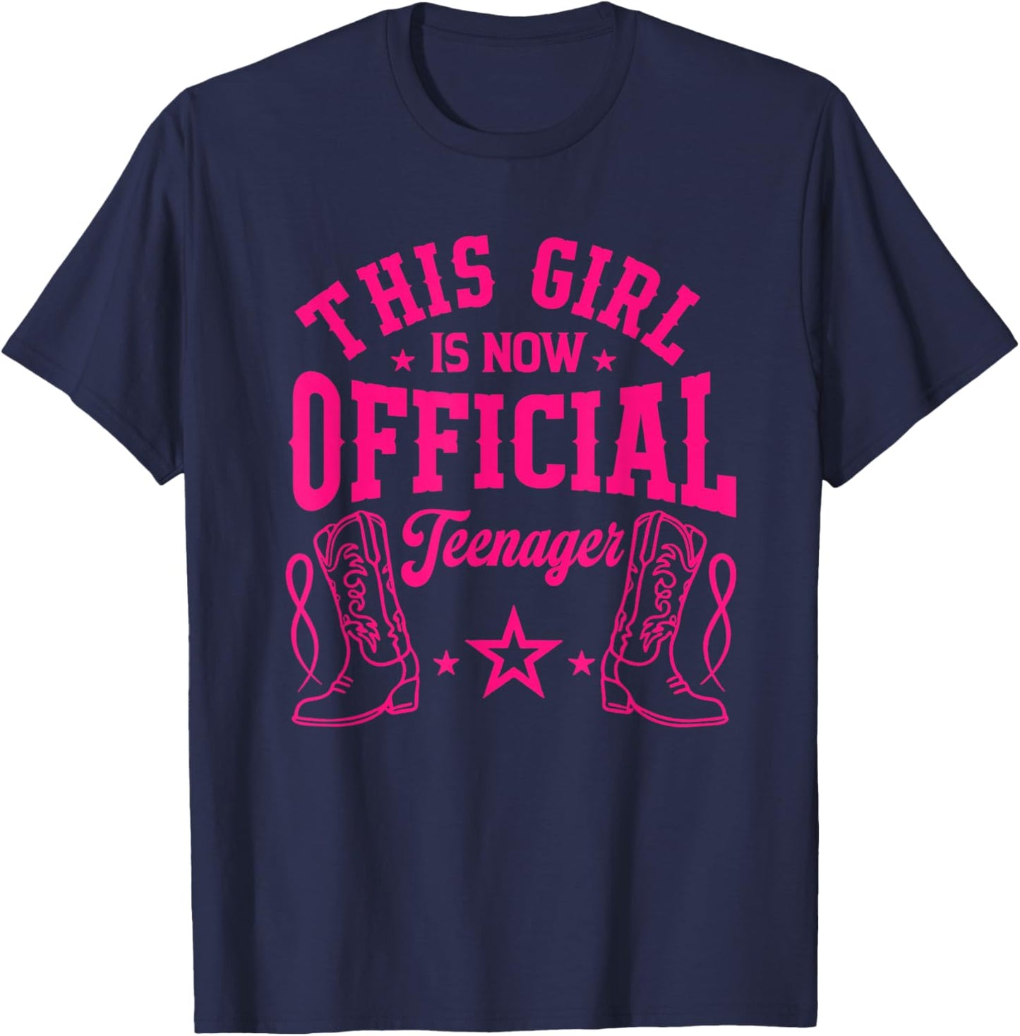 Official Teenager Western 13th Birthday Cowgirl 13 Yrs Old T-Shirt - T-Shirt | Navy
