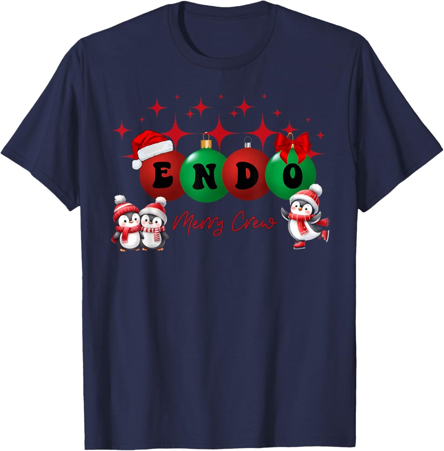 Christmas Endo Crew Endoscopy Nurse GI Colonoscopy Penguin T-Shirt - T-Shirt | Navy