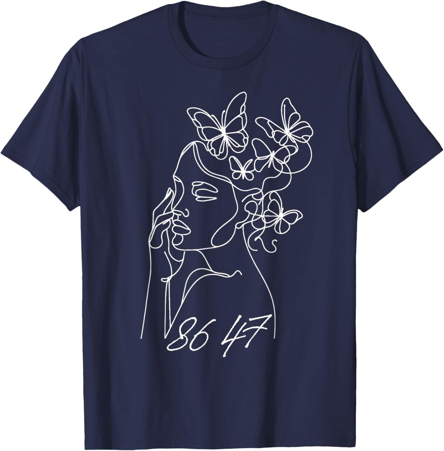 8647 Anti Trump Floral Resist 86 47 Impeach Trump Impeach 47 T-Shirt - T-Shirt | Navy