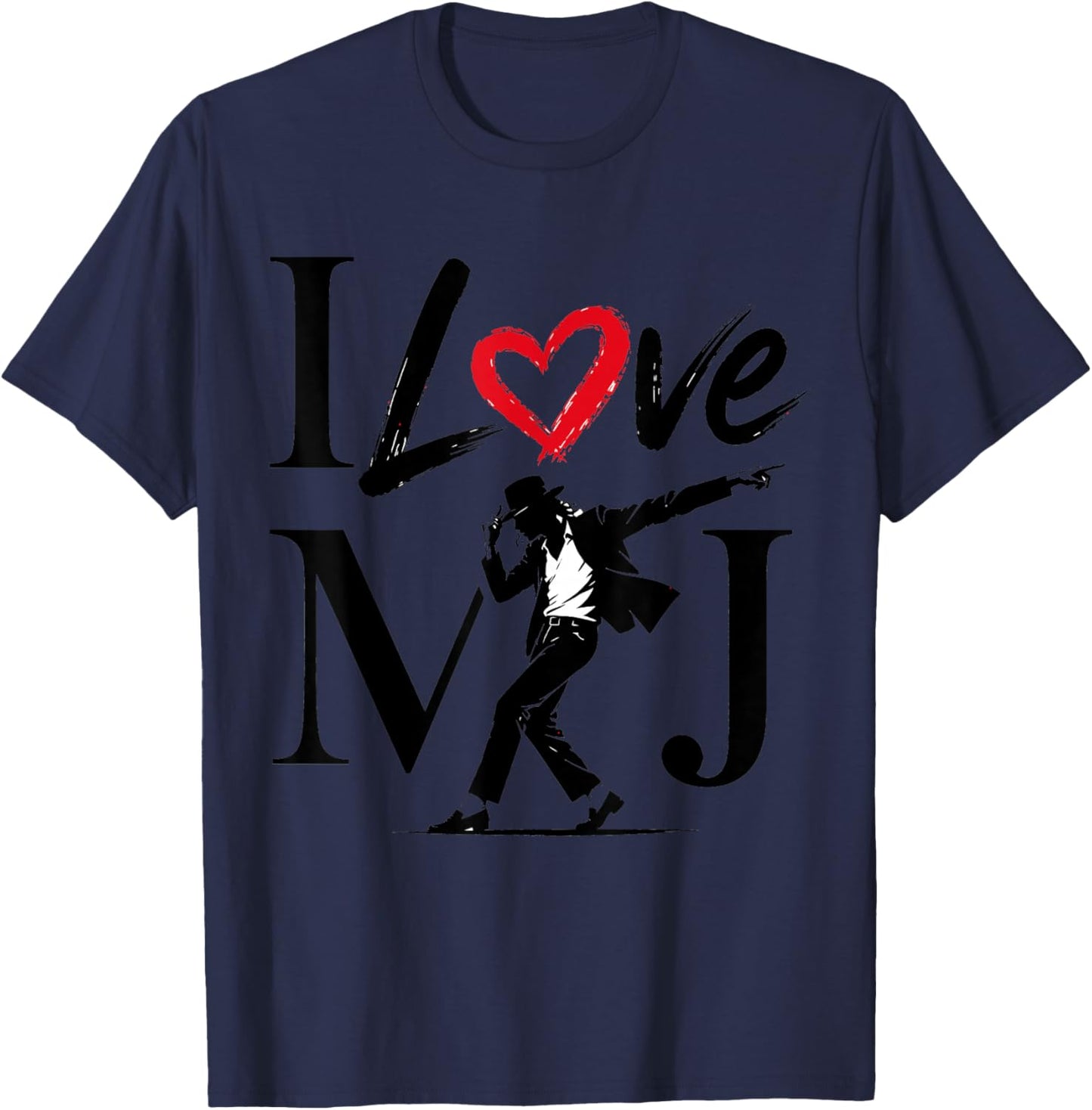 I Love MJ Shirt, I Heart MJ T-Shirt - T-Shirt | Navy
