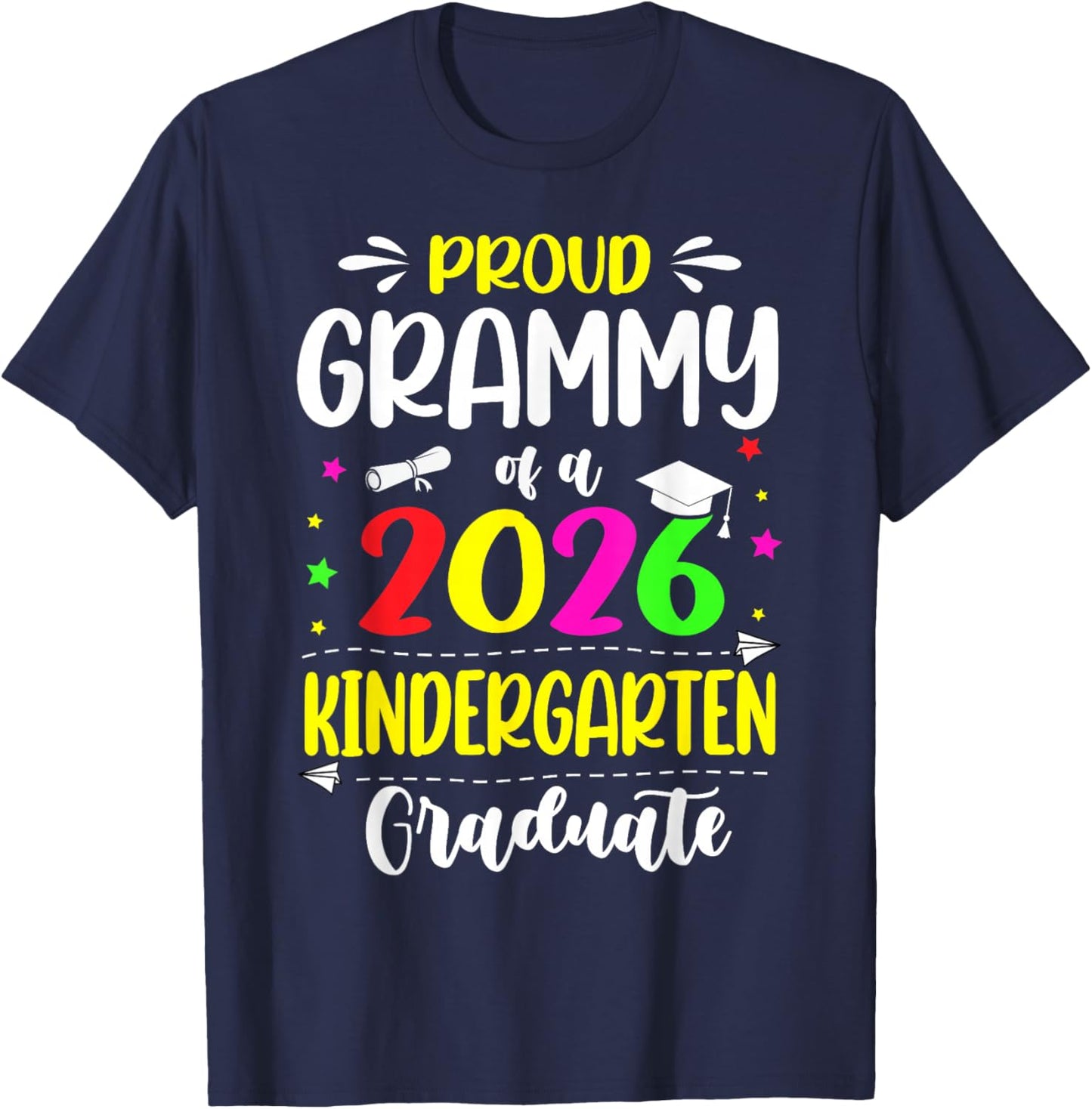 Proud Grammy Class of 2026 Kindergarten Graduate Kids T-Shirt - T-Shirt | Navy