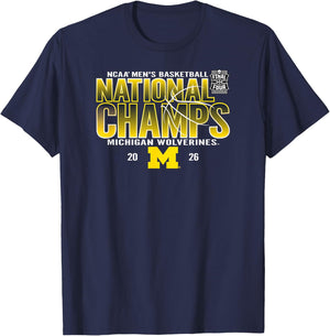 Michigan Wolverines National Champs 2026 M Basketball Fade T-Shirt - T-Shirt | Navy