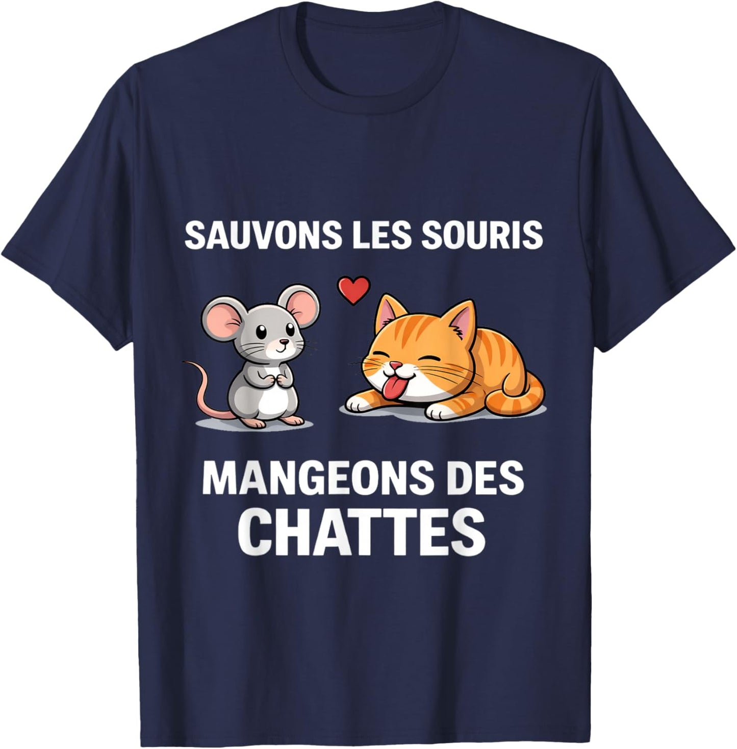 Humor Save Mice Eat Pussies Word Game T-Shirt - T-Shirt | Navy