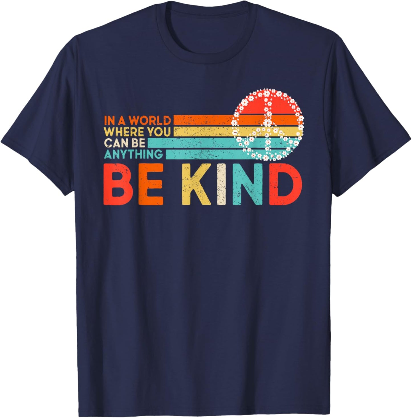 World Kindness Day Be Kind Hand Sign Peace Choose Kindness T-Shirt - T-Shirt | Navy