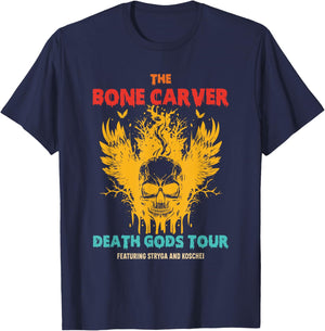 The Bone Carver Death Gods Tour Featuring Stryga And Koschei T-Shirt - T-Shirt | Navy