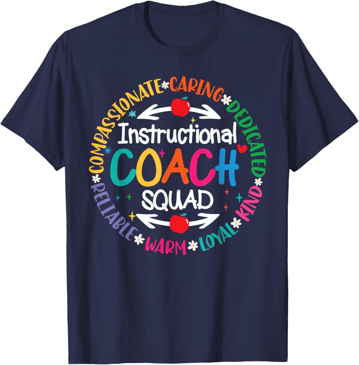 Instructional Coach Squad Teacher Assistant Support Team T-Shirt - T-Shirt | Navy
