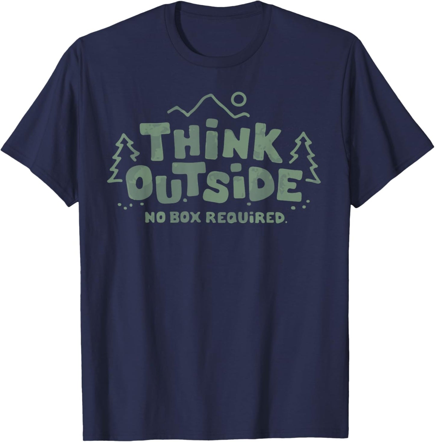 Think Outside No Box Required Graphic T-Shirt - T-Shirt | Navy