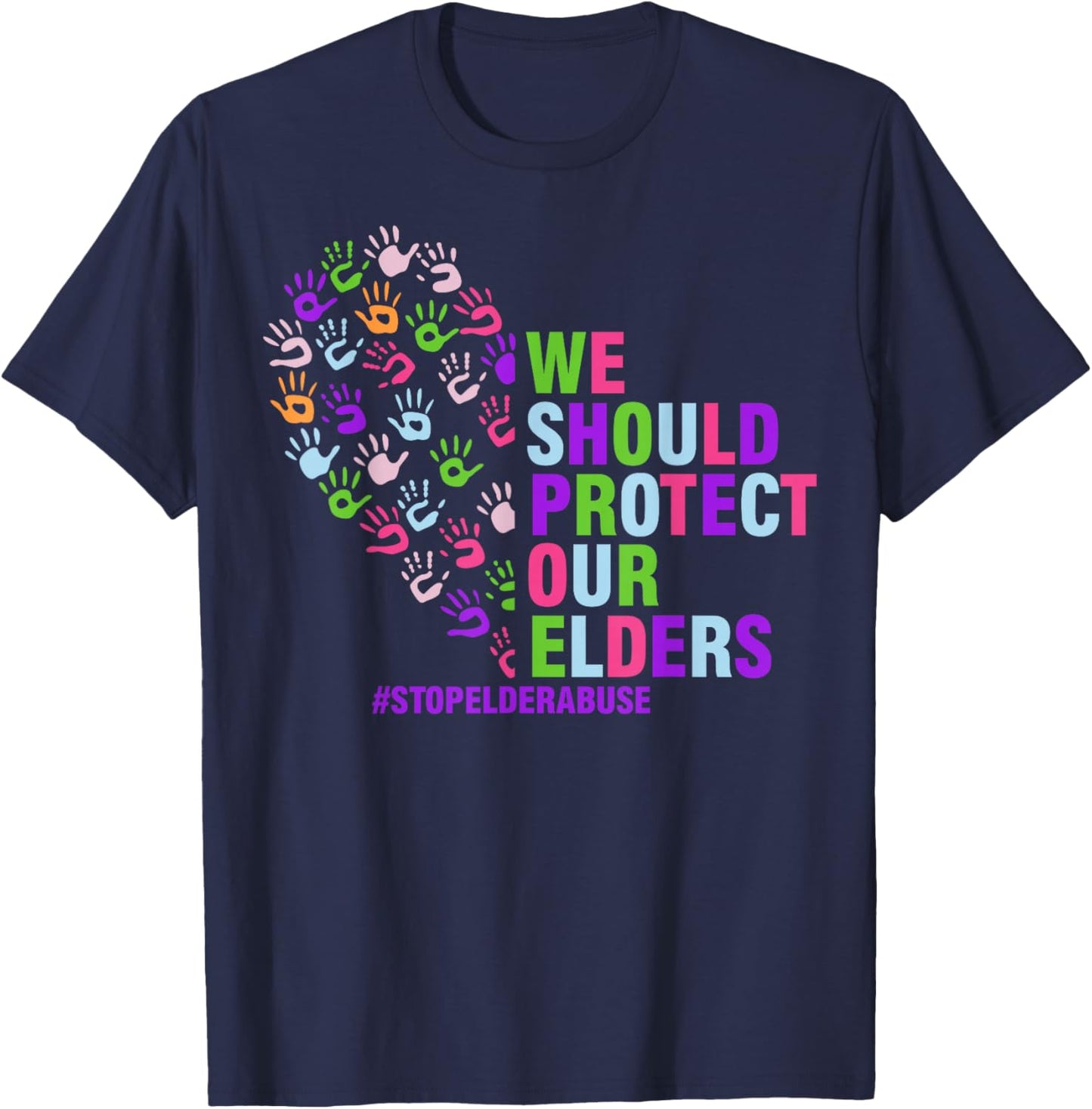 Elder Abuse Awareness Stop Elder Abuse prevention T-Shirt - T-Shirt | Navy