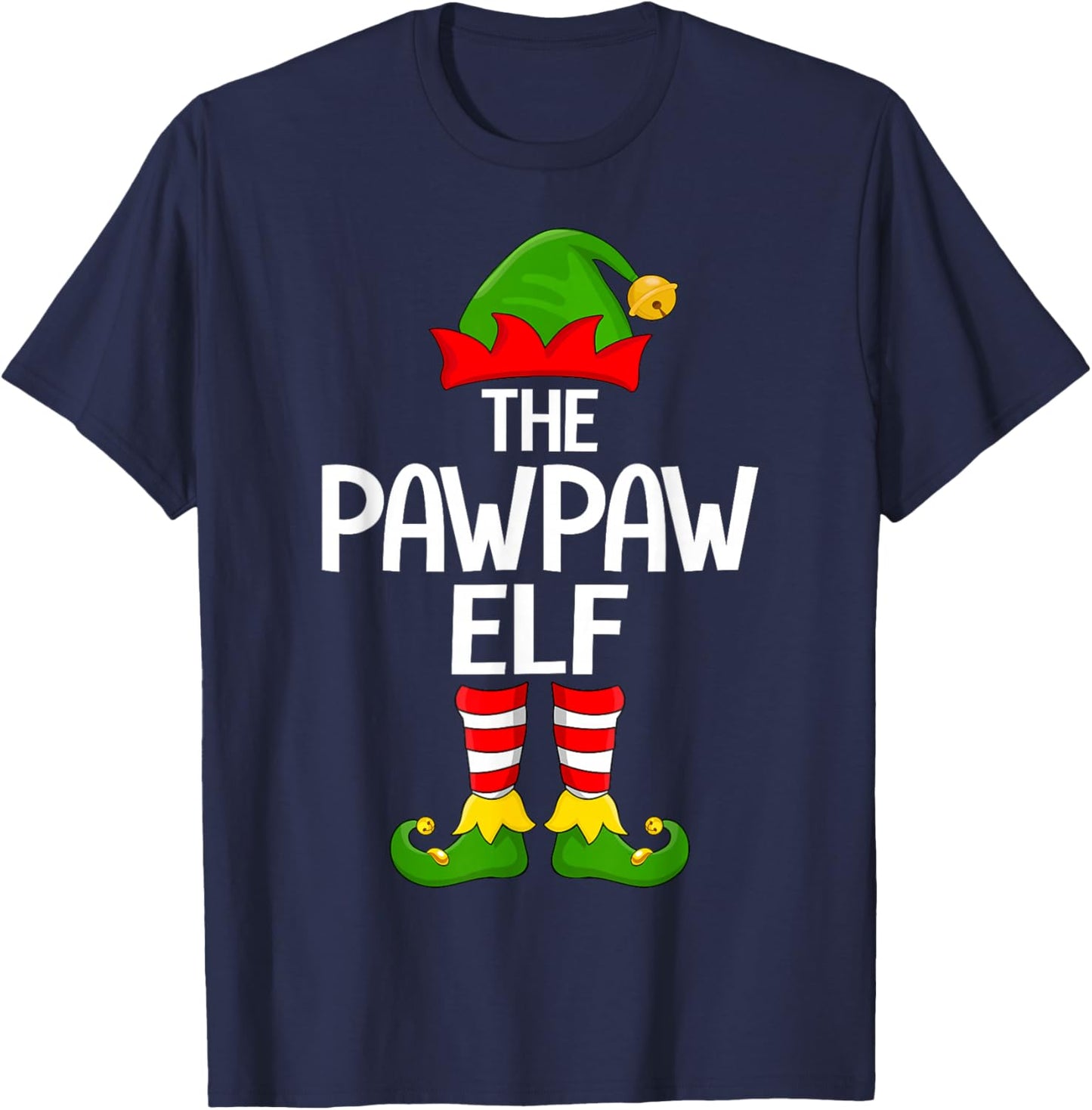 Pawpaw Elf Xmas Matching Family Elf Squad Christmas T-Shirt - T-Shirt | Navy
