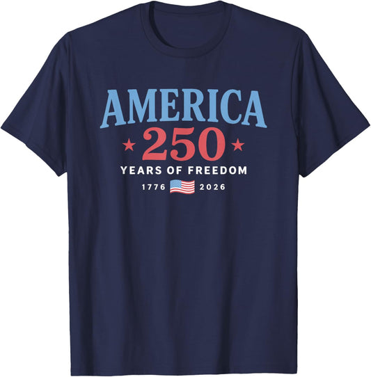 250 Years Anniversary America 1776-2026 USA 250th Birthday T-Shirt - T-Shirt | Navy