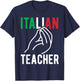 Italian Teacher Italy Italia Funny Back To School First Day T-Shirt - T-Shirt | Navy