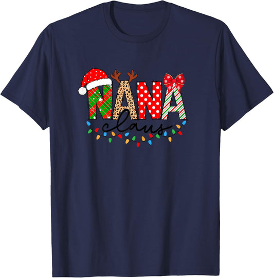 Nana Claus Merry Christmas For Nana Xmas Vibes Costume T-Shirt - T-Shirt | Navy