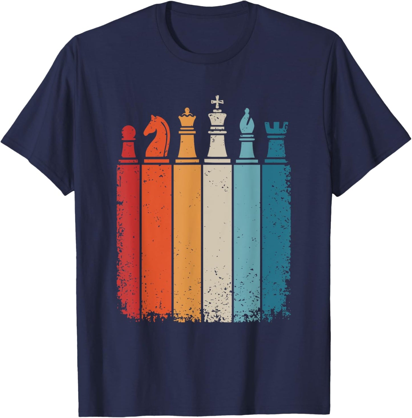 Chess Player Vintage Chess Pieces T-Shirt - T-Shirt | Navy