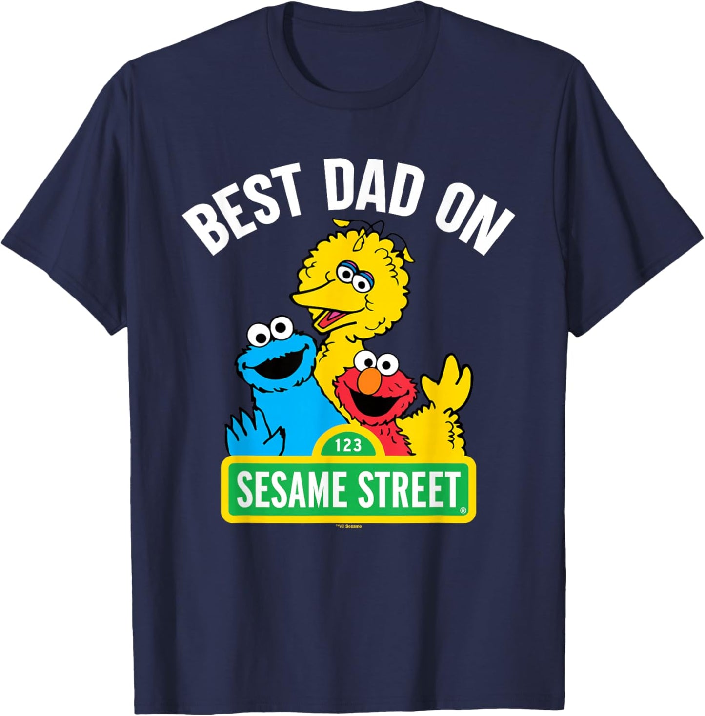 Sesame Street Father's Day Best Dad On Sesame Street T-Shirt - T-Shirt | Navy