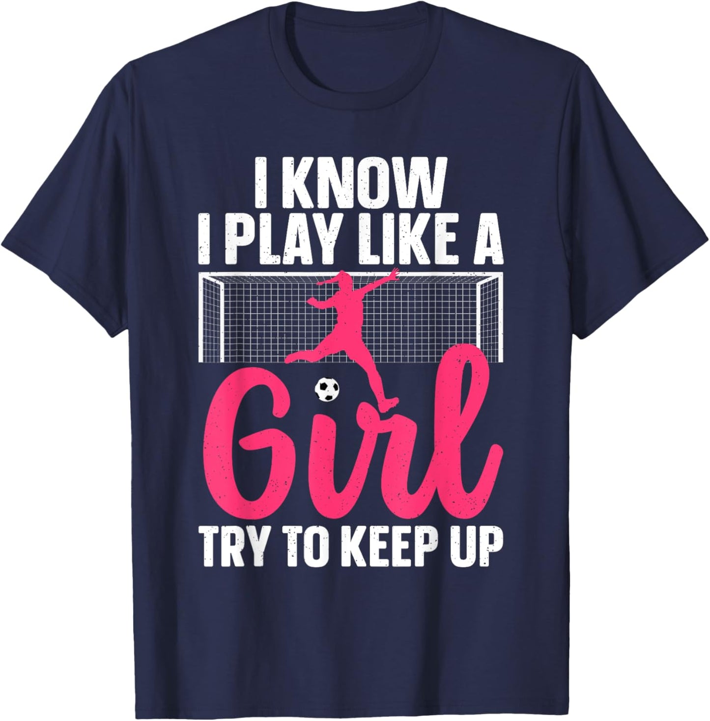 Funny Soccer Art Girls Soccer Player Soccer Lover T-Shirt - T-Shirt | Navy
