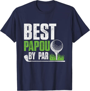 Vintage Best Papou By Par Gifts For Fathers Day Golf Lover T-Shirt - T-Shirt | Navy