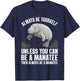 Funny Manatee Design Women Boys Girls Manatee Lover T-Shirt - T-Shirt | Navy