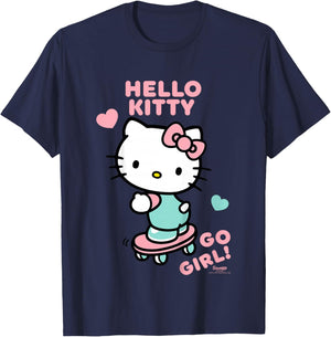 Hello Kitty Cooles Power-Skateboard Pro Fun Classic für Mädchen T-Shirt - T-Shirt | Navy
