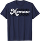 Memaw Grandma Retro Checkered Mothers Day Groovy T-Shirt - T-Shirt | Navy
