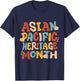 Asian Pacific American Heritage Month Retro Groovy AAPI T-Shirt - T-Shirt | Navy