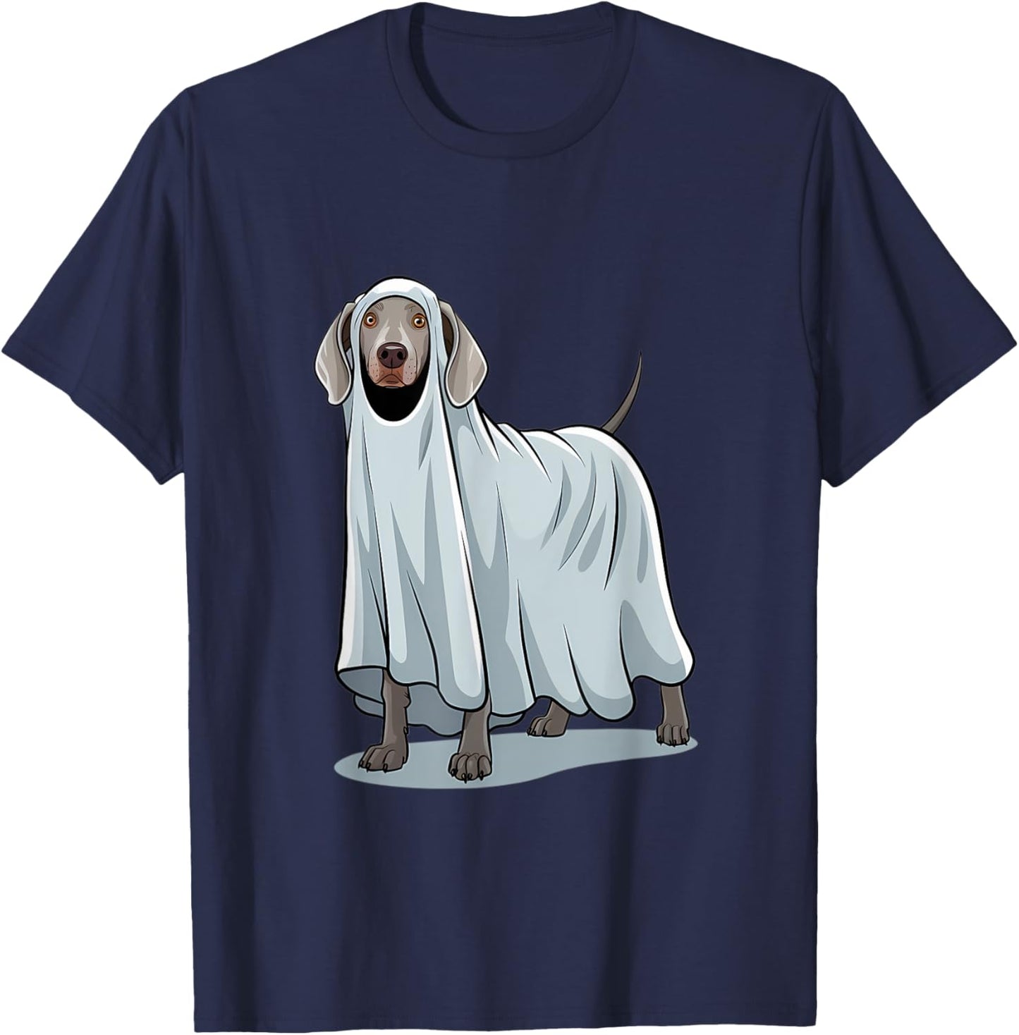 Weimaraner Dog Halloween Ghost Costume Design Men Women Kids T-Shirt - T-Shirt | Navy
