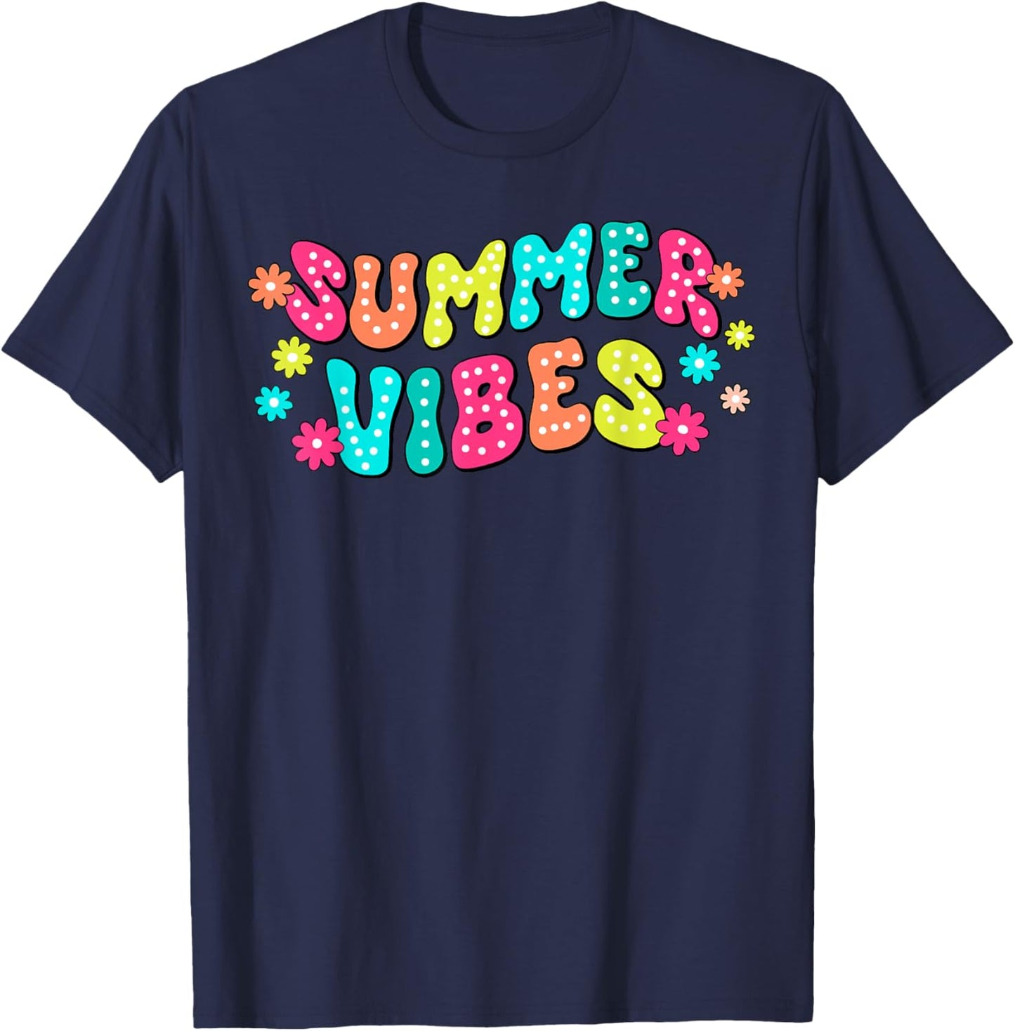 Summer Vibes Hello Summer Vacation Groovy Cruise Summer 2024 Men Women Girls Kids T-Shirt - T-Shirt | Navy
