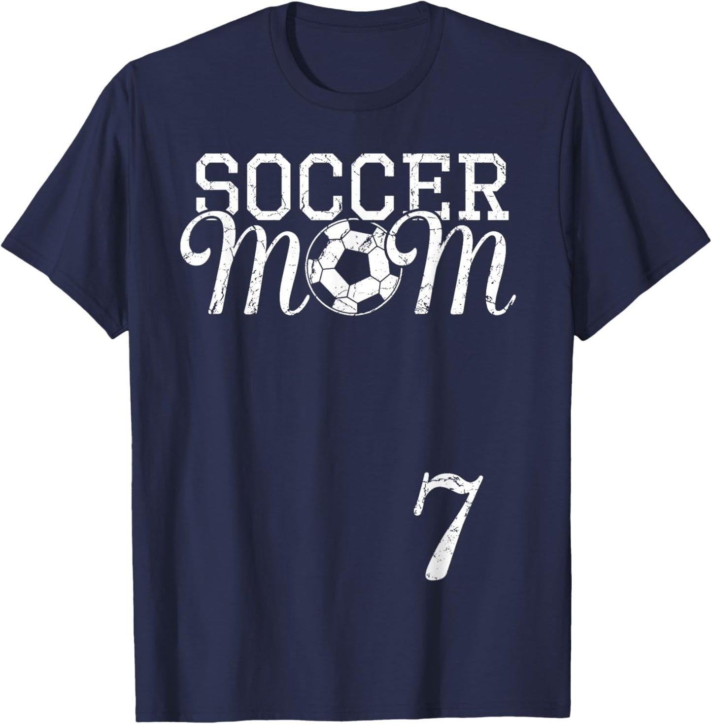 Soccer Mom Jersey Number 7 Favorite Player #7 Team T-Shirt - T-Shirt | Navy
