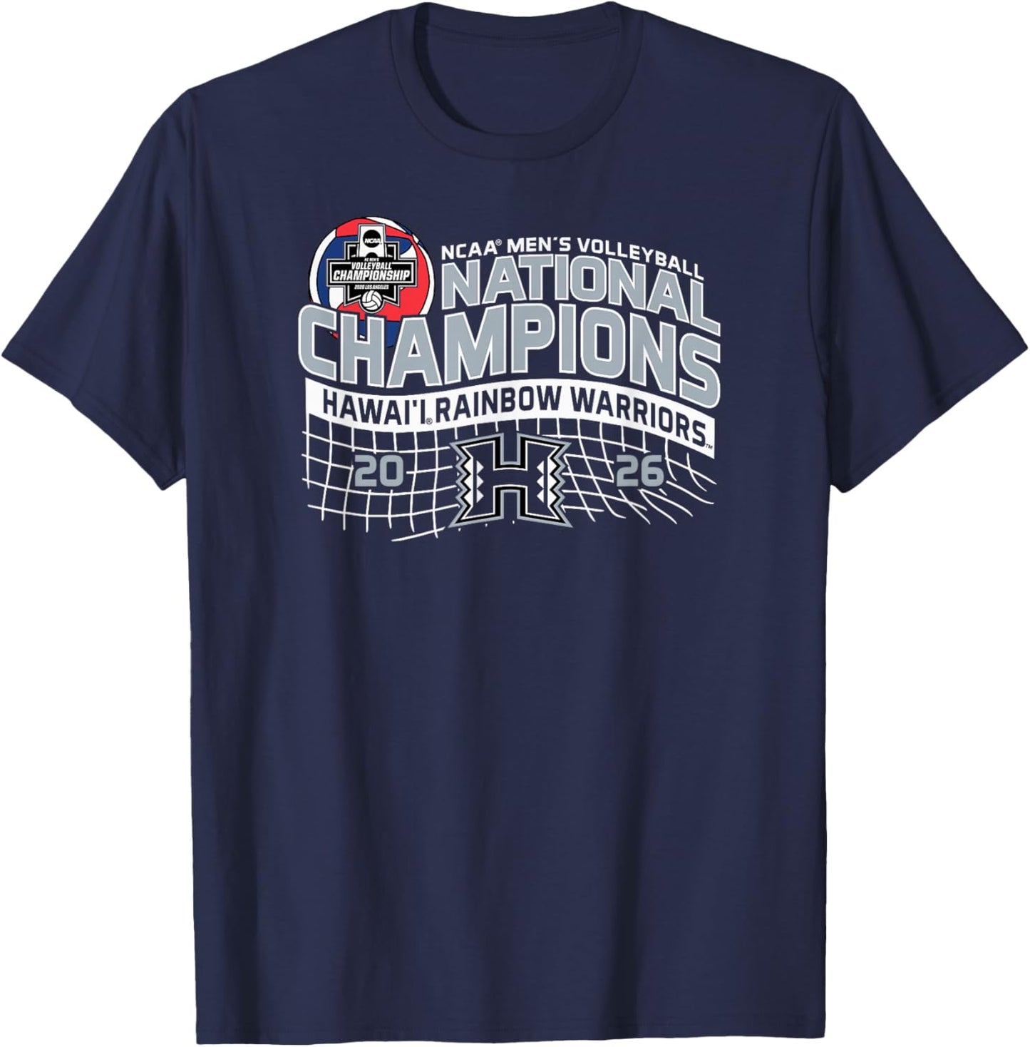 Hawaii Rainbow Warriors National Champs 2026 Volleyball T-Shirt - T-Shirt | Navy