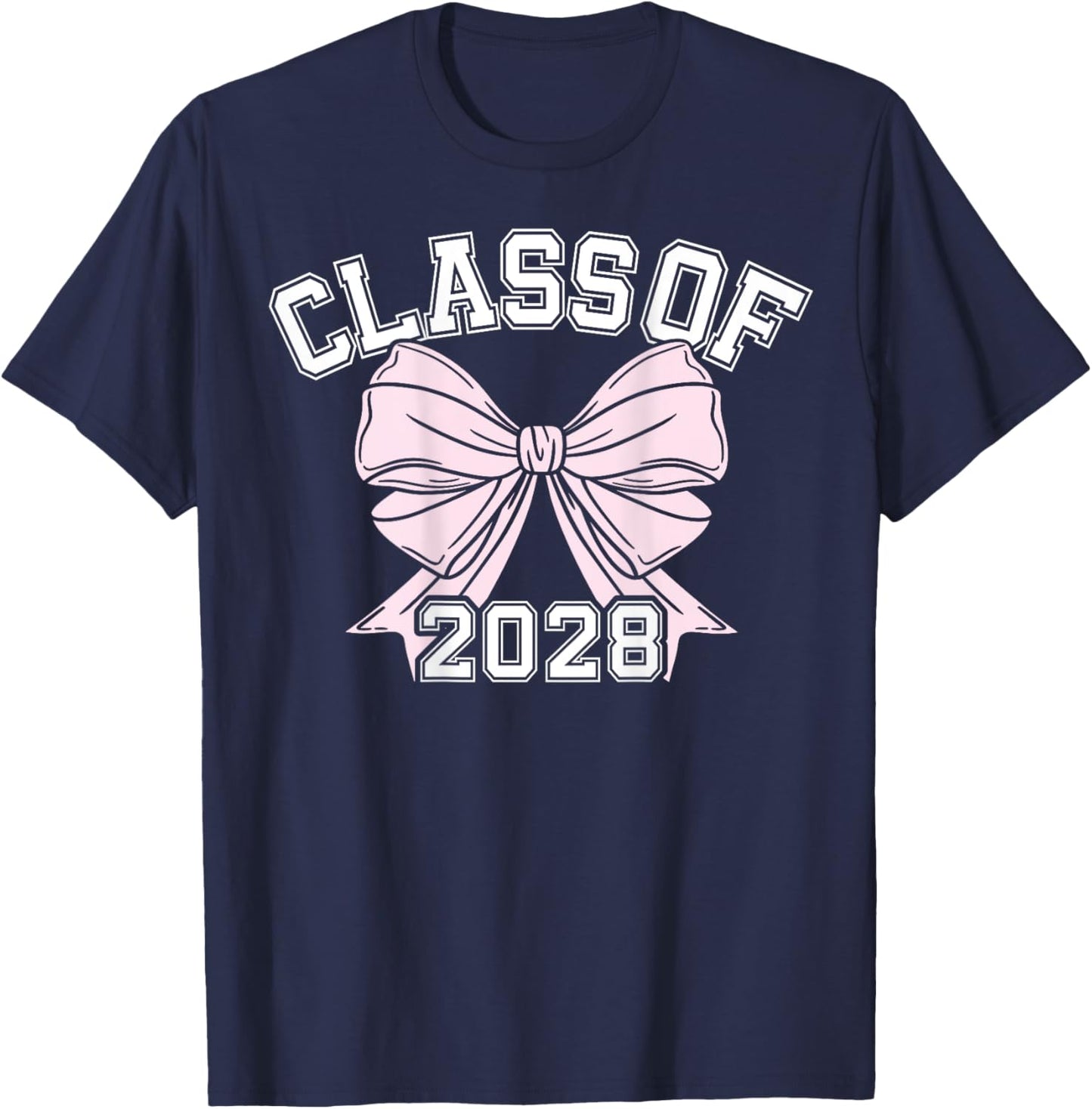 Class Of 2028 Coquette Bow Class Of T-Shirt - T-Shirt | Navy