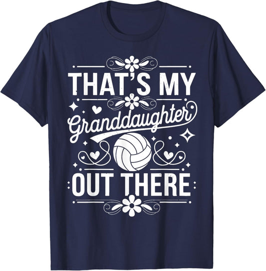 That's My Granddaughter Out There Volleyball For Grandma T-Shirt - T-Shirt | Navy